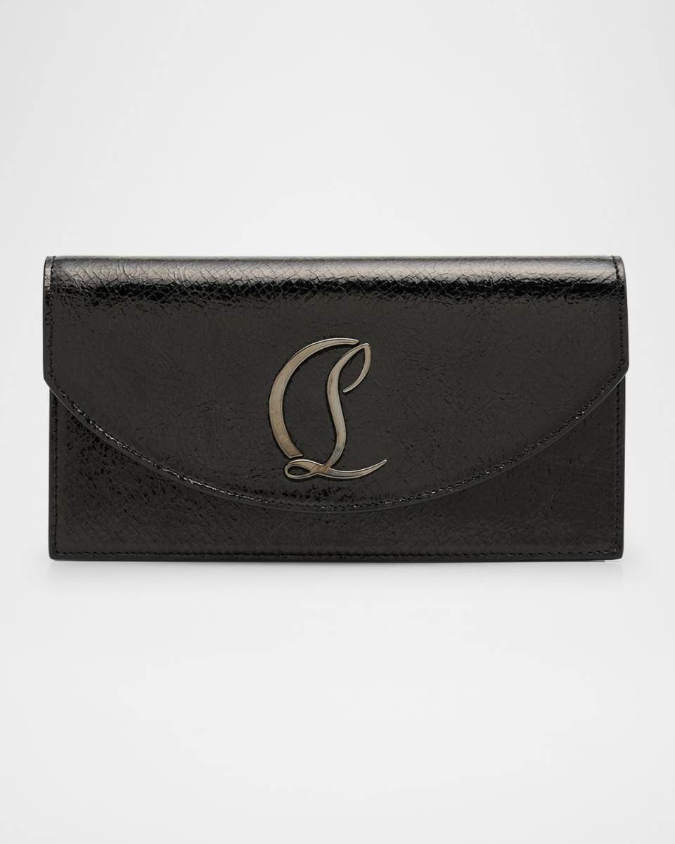 Loubi54 Crinkled Leather Clutch Bag